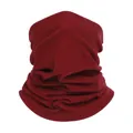 Burgundy red fleece neck gaiter warmer windproof soft face cover for outdoor sports - Red