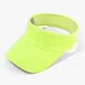 High-angle close-up of a neon yellow sports visor hat with breathable mesh texture - L (56-60cm) / Single Piece / Fluorescent Green