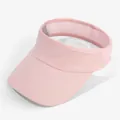 Macro view of pink empty top sun visor hat highlighting breathable mesh fabric texture. - L (56-60cm) / Single Piece / Pink