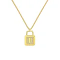 Collier en argent S925 plaqué or avec pendentif cadenas lettre I serti de zircons - Lettre I Cadenas (DY191134) / Argent 925 / Or