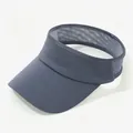 Detailed view of grey sun visor with breathable mesh fabric and empty-top design - L (56-60cm) / Single Piece / Dark Gray