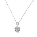 Elegant S925 sterling silver heart necklace with sparkling moissanite diamond pendant - Heart Halo Inlaid Style (DO191234) / 925 Silver