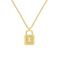 Collier S925 doré avec pendentif cadenas étincelant de la lettre X - Lettre X Cadenas (DY191149) / Argent 925 / Or