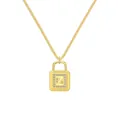 Collier élégant en argent S925 plaqué or avec pendentif cadenas étincelant lettre Z - Lettre Z Cadenas (DY191151) / Argent 925 / Or
