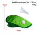 Novelty green golf-themed beret hat with flag and ball detail for party costumes - Golf Hat Style