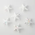Juego de seis estrellas de Navidad de espuma blanca con lentejuelas de colores - 6 Piezas Estrellas de Espuma Blancas 5CM