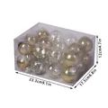Set of 24 pieces 6cm gold and transparent Christmas ball ornaments in a clear storage box - Set of 24 / Gold