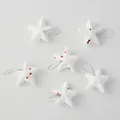 Set de colgantes navideños de estrella de espuma blanca con lentejuelas de colores - 6 Piezas Estrellas de Espuma Blancas 6CM
