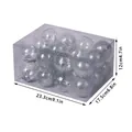 24-piece set of silver and clear 6cm Christmas ornaments in a transparent package - Set of 24 / Silver