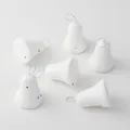 Set decorativo de 6 campanas de Navidad de espuma blanca con lentejuelas de colores - Paquete de 6 Campana de Espuma Blanca 5CM