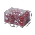 Set of 24 red and clear 6cm Christmas ornaments in a 23x17x12cm storage box - Set of 24 / Red