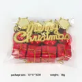 Detailed view of Christmas ornament set with red balls, gift boxes, and golden sign - Christmas Hanging Material Kit (033DDB-01) / Red