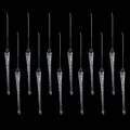 Set aus zwölf klaren Acryl Eiszapfen hängenden Ornamenten für Weihnachtsbaumdeko - 5 Inch Twill Icicle / 12 Stück / Transparent
