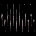 Set aus zwölf zartrosa Acryl-Eiszapfen-Anhängern für festliche Weihnachtsbaumdekorationen - 5 Inch Twill Icicle / 12 Stück / Rosa