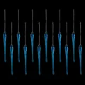 Set mit blauen Acryl-Eiszapfen-Anhängern für die funkelnde Weihnachtsbaum-Dekoration - 5 Inch Twill Icicle / 12 Stück / Blau