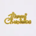 Golden electroplated Merry Christmas letter plaque for tree hanging decoration - 3.5CM Plane English Letters / Gold
