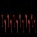12er-Set rote gedrehte Acryl-Eiszapfen-Ornamente zum Aufhängen für den Weihnachtsbaum - 5 Inch Twill Icicle / 12 Stück/Packung / Rot