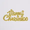 Golden electroplated plastic Merry Christmas letter plate for Christmas tree decoration - 14CM Plane English Letters / Gold