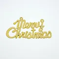 Golden plastic plated Merry Christmas alphabet plaque for Christmas tree decoration - 19CM Plane English Letters / Gold