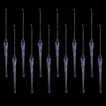 12 lila Acryl-Eiszapfen mit Aufhängeschnüren für die Dekoration des Weihnachtsbaums - 5 Inch Twill Icicle / 12 Stück/Packung / Lila