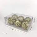 Set di sei palline di Natale dorate traforate con glitter in scatola trasparente - Set da 6 / Oro Glitterato