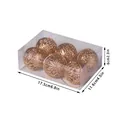 Set di 6 palline di Natale cave dorate con motivo a fiocco di neve in una scatola - Set da 6 / Oro rosa laccato