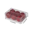 Set di 6 palline di Natale rosse glitterate e traforate in una scatola trasparente - Set da 6 / Rosso Glitterato