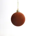 Palla di Natale decorativa floccata rosso terracotta per addobbi festivi dell'albero - Caffè