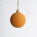 Elegante pallina di Natale in velluto floccato arancione per decorazione festiva - Kaki