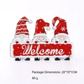 Letrero de bienvenida navideño de gnomos de madera, decoración de puerta, 20x14cm - Estilo Gnomo de Navidad