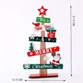 Decoración de madera para árbol de Navidad con texto Merry Christmas y dimensiones - Adorno de Árbol de Navidad No.1