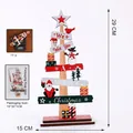Cartel decorativo de madera con forma de árbol de Navidad y Papá Noel. - Adorno de Árbol de Navidad No.3