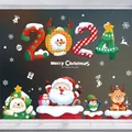 2024 Merry Christmas static cling window stickers featuring cute Santa and reindeer for decor - Style XD-312 (006SDJDT23)