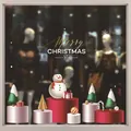 Detailed view of Christmas snowman and tree static cling window stickers design - Style XD-316 (006SDJDT23)
