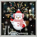 Close-up of a snowman static window sticker with Merry Christmas text for festive decor - Style XD-318 (006SDJDT23)