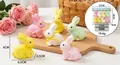 Pack of 6 decorative Easter foam bunnies with hanging ribbons for spring festive displays - 6-pack easter bunny style 8
