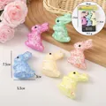 Set of 6 colorful glitter foam Easter bunny figurines for festive home and party decoration - 6 pack easter bunny style 4