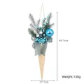 Blauer Weihnachts-Eistüten-Hänger mit frostiger Kiefer und silberner Schleife - Stil 1 / 17.7cm*45.7cm