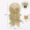 Grandes lazos de Navidad con purpurina dorada con dimensiones detalladas y peso del producto - 2 Piezas/Juego / Purpurina Dorado