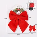 Grote rode fluwelen kerststrik voor decoratie, afmetingen 23x18cm en gewicht 22,9g - 1 Stuk / Rood