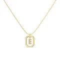 Delicate S925 sterling silver necklace featuring a gold letter E pendant with crystals - Gold Initial Letter E Style (DY191333-E) / 925 Silver