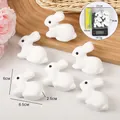 Pack of 6 white foam rabbit figurines for Easter holiday crafts and home decor projects - 6-pack easter bunny style 7
