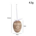 Decorative brown Easter egg hanging ornament with white ribbon and white floral print - Dark Brown Flower Stripe Style (1#)
