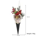 Festliche Weihnachts-Eistüte zum Aufhängen mit Juteschleife und goldenem Rentier 45cm - Stil 4 / 19cm*45cm