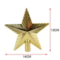 Goldener 3D-Fünfzackstern als Christbaumspitze, Dekoration, 13 cm hoch und 14 cm breit - Gold (91068) / Gold 14CM 91068 / 14cm