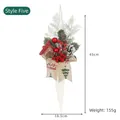 Decorative LED Christmas ice cream cone wall hanging with red berries and pinecone detail - Style 5
