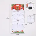 Set van 2 grote witte fluwelen kerststrikken voor boomdecoratie inclusief afmetingen - 2 Stuks/Set / Wit