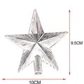 Metallischer silberner 3D-Weihnachtsbaumstern, Maße 10 cm x 9,5 cm, Christbaumspitze - Silber (71068) / Silber 10CM 71068 / 10cm