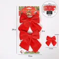 Rode fluwelen kerststrikken met afmetingen van verpakking en gewicht - 2 Stuks/Set / Rood