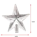 Silberne 3D-Fünfzackstern-Weihnachtsbaumspitze mit 13 cm Höhe und 14 cm Breite Maßen - Silber 14CM 91068